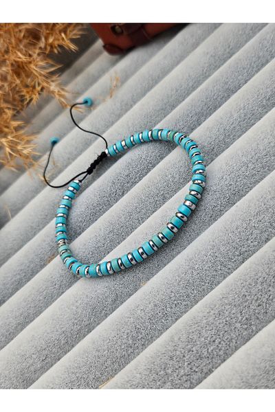 AURA Men's Bracelet - Natural Stone Hematite Stone