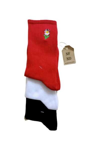 ENEFENDİ Тройно бродирани чорапи - дамски чорапи с мотиви на животни, плодове...