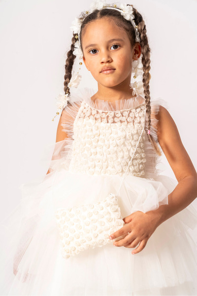 Porland Papatya Çanta Ve Taç Aksesuarlı Özel Gün Elbisesi