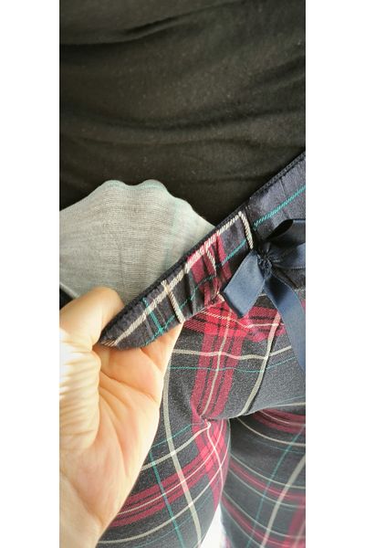 Aleza Shoes Pantaloni de pijama din viscoză din bumbac, cu model în carouri