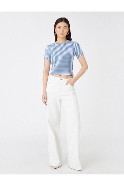 Koton Tricou cu mânecă scurtă cu gât crew