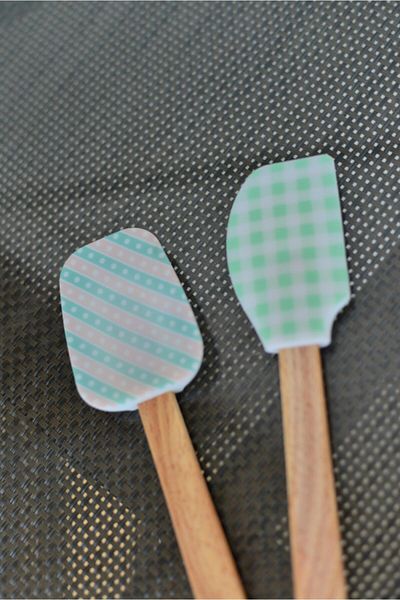 şirin eşyalarım Patterned Large Size Bamboo Spatula Set of 2