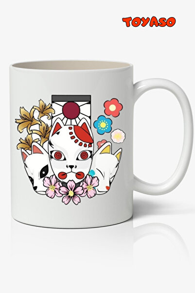 Toyaso قناع قناع شيطان القاتل تانجيرو، كوب أبيض بتصميم الرسوم المتحركة، هدية ...