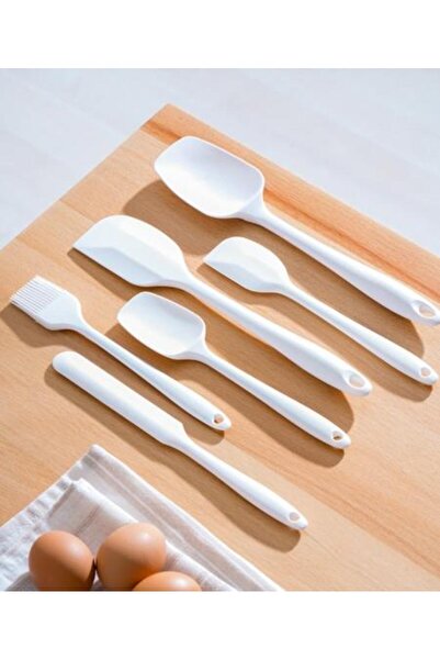 şirineşyalarım Beyaz Silikon 6 Parça Mutfak Gereçleri Seti