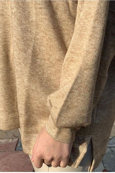 Moda Rosa 25K4419 - Camel - Oversize Melange Tunic