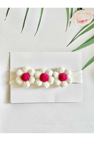 Kadın Girişimciler Atölyesi Fluffy Daisy Baby Hair Band - Χειροποίητο και Μπαντάνα