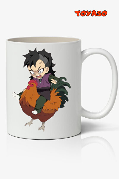 Toyaso كوب أبيض بتصميم الرسوم المتحركة من Demon Slayer Genya Shinazugawa هدية...