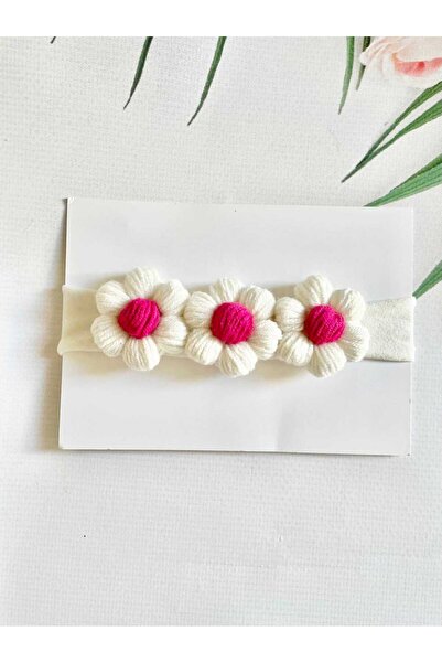 Kadın Girişimciler Atölyesi Fluffy Daisy Baby Hair Band - Χειροποίητο και Μπαντάνα