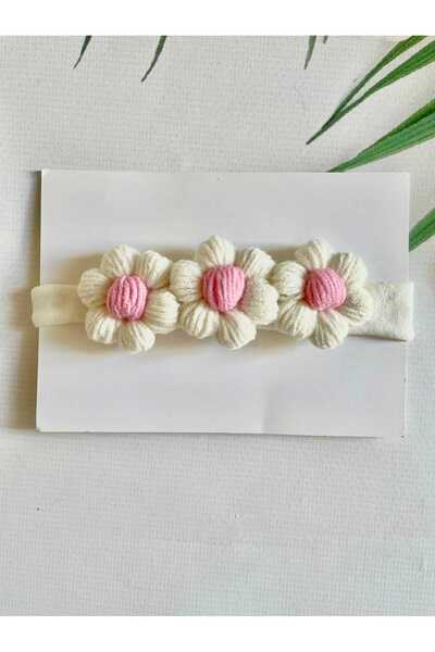 Kadın Girişimciler Atölyesi Fluffy Daisy Baby Hair Band - Χειροποίητο και Μπαντάνα