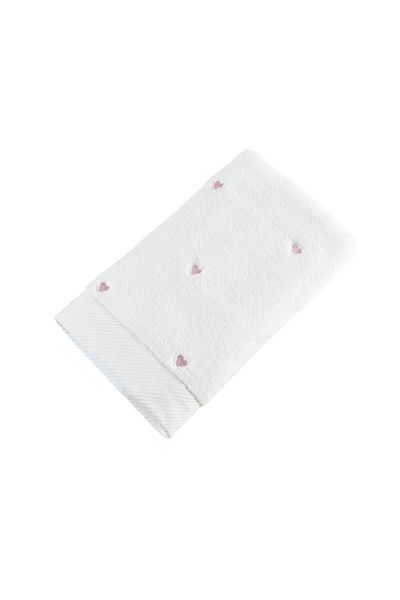 CEKAVE Lubow Love White Powder Embroidered 50X90 Set of 6 Towels