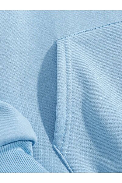 BukuriCO 3 İplik İçi Pamuklu Fiyonk Baskılı Şardonlu Oversize Kapüşonlu Sweatshirt