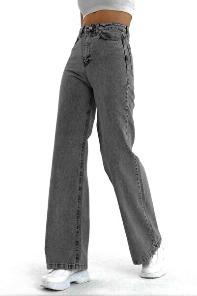 Ramrod Τζιν Juliana Ash Grey Smoked με Power Lycra, πολύ ψηλή μέση, casual στιλ Palazzo.