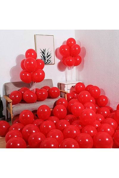 Kuzey Red Christmas Balloon Vip 25 Pcs Shiny Metallic Red Balloon Vip Quality Shiny Metallic Red Balloon