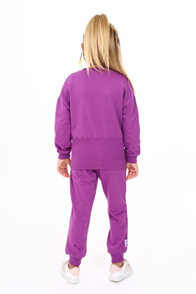 Toontoy Κοριτσίστικο Σετ Φούτερ με Φερμουάρ και Επιγραφή Εθνόσημο