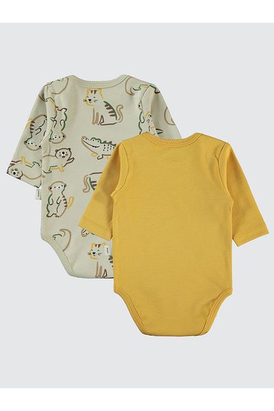Civil Baby 3-18 Months Mustard Colorful 2-Piece Snap Badi Set for Baby Boy