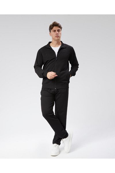 Cramp Spor Μαύρος γιακάς Stand Up Χτενισμένο ύφασμα Standard Fit Ανδρική φόρμα