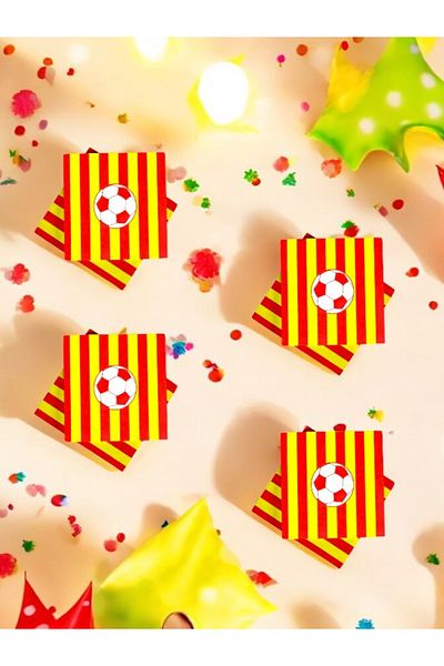 VibeHome 16 τμχ Yellow-Red Lion Fan Team 8 τμχ Χαρτοπετσέτες - Πάρτι γενεθλίων και διασκεδαστικές εκδηλώσεις