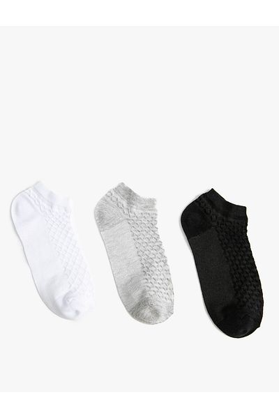Koton Set de 3 șosete papuci texturați - Multicolor