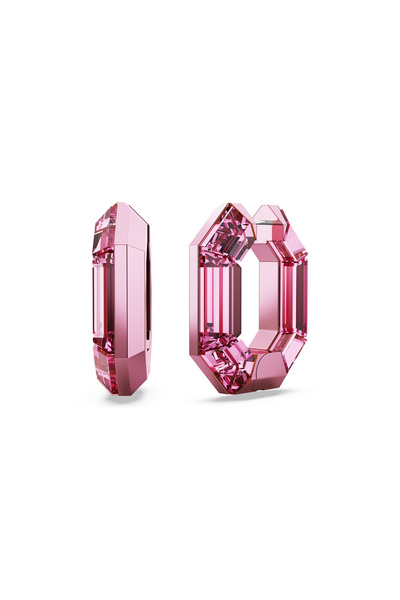 Swarovski Lucent halka küpeler, Sekizgen şekil, Küçük, Pembe