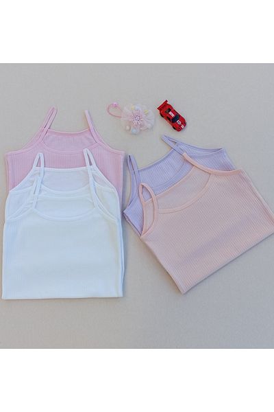 siyalife 5-Piece Ribbed Flexible Fabric Children's Tank Top