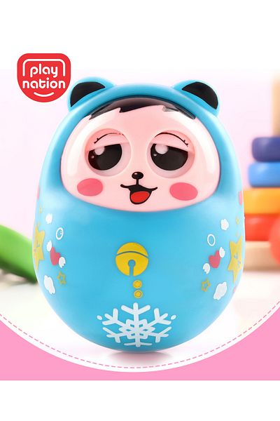 PlayNation Play Nation Blinking Nodding Roly Poly Toy Teal - Motor Skill Development for 8M+ Kids