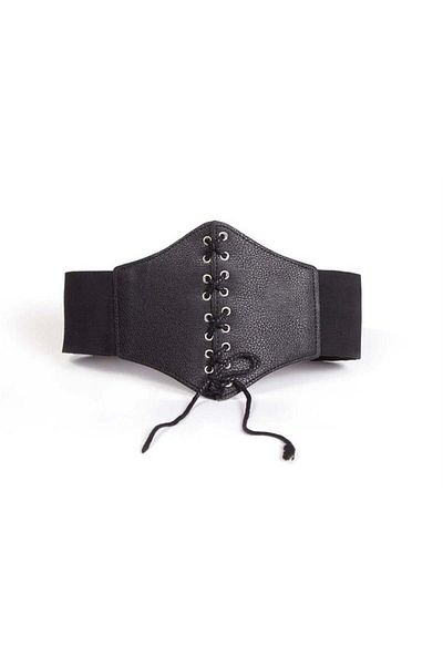 Köstebek Women's Black Elastic Corset Belt
