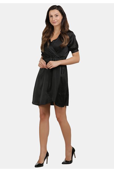 usha black label Satinkleid
