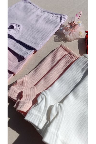 siyalife 8-Piece Ribbed Flexible Fabric Children's Shorts