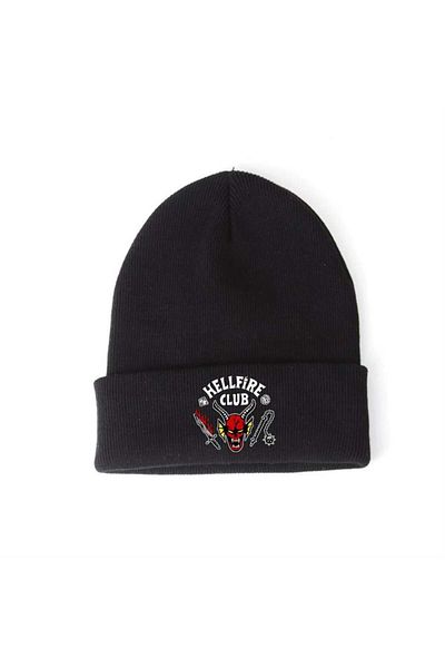Köstebek Black Stranger Things Season 4 Dustin Hellfire Club Beanie