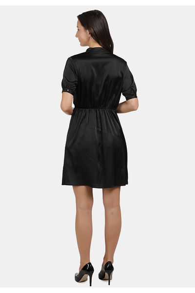 usha black label Satinkleid