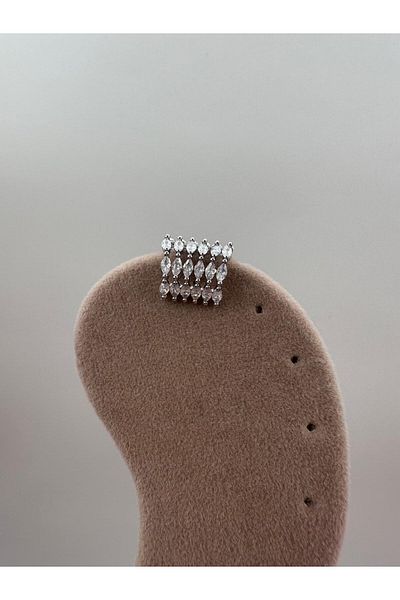 Jerie Drop Baguette Stone Earcuff Cartilage Earrings