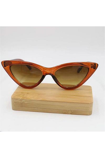 Köstebek Brown Transparent Bone Framed Cateye Modern Sunglasses