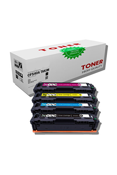 HP CF540A/541A/542A/543A Muadil Takım Set Toner /WB/203A/M254dw/M254