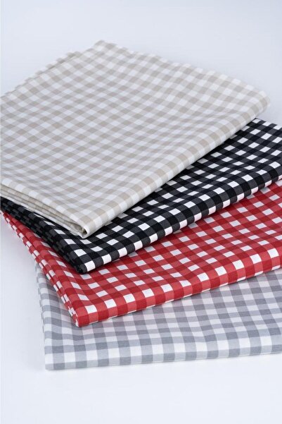 ALTINPAMUK Table Cloth Luxury Linen Fabric Stain Resistant Option Ilan Gingham Red