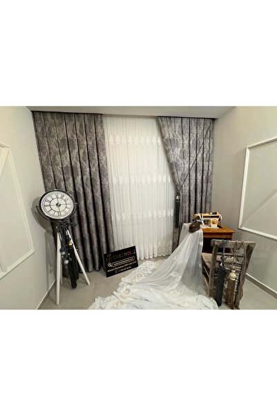 NİVEMESHOME PERA V-5402 ستارة خلفية من قماش أنثراسايت 1/3 مطوية APM