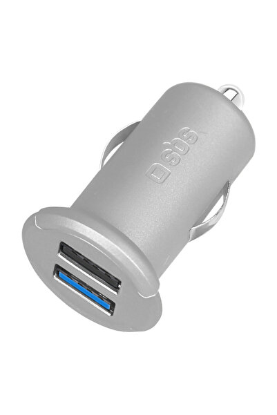 SBS 2 Mini Girişli Usb Araç Şarj Cihazı Gri