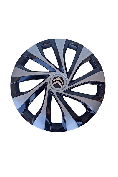 Gülcan Auto Citroen C3/C-Elysee/C2 15 inç JANT KAPAĞI SETİ-YıldızGri&Siyah