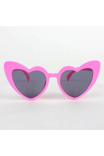Köstebek Pink Heart Framed Black Lens Cat Eye Sunglasses