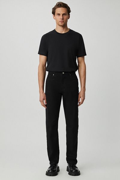 GRIMELANGE Bruno Men's - Relaxed Fit Thick Textured Washed Black Magic Denim Jeans