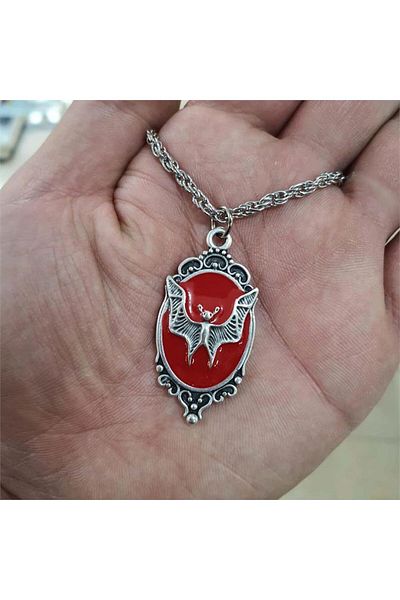 Köstebek Red Bat Medallion Necklace