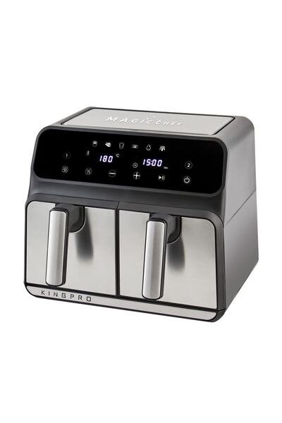 KİNGPRO Kyf28 Magicchef Çift Sepetli Sıcak Hava Fritözü 8 Litre Xxl