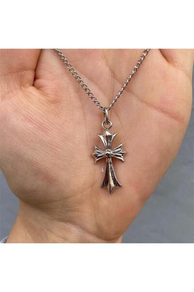 Köstebek Vintage Cross Zincirli Kolye