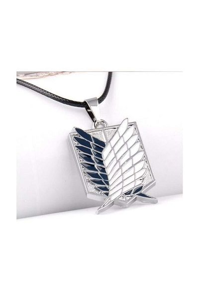 Köstebek Anime Attack on Titan Wings of Liberty Pendant Drawstring Necklace