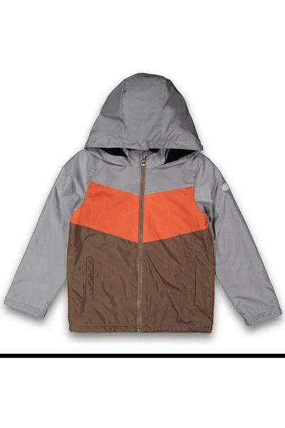 Verscon Boy's Hooded Zipper Closure Fleece Waterproof Raincoat Coat