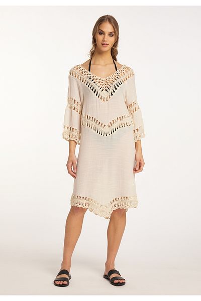 IZIA Tunika-Kleid Mini mit Häkelpart