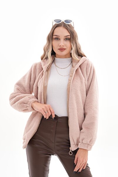 ŞİMAL Γυναικείο παλτό με κουκούλα με φερμουάρ 255122 -