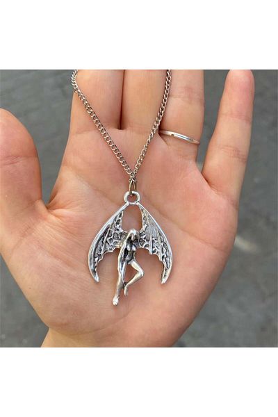 Köstebek Winged Fairy Girl Necklace