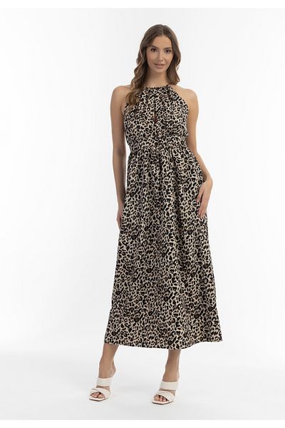 Faina Maxikleid mit Leoprint