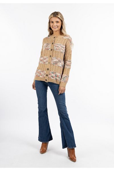 USHA Damen Strickjacke Mit Knöpfen