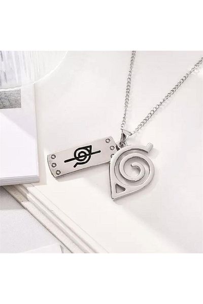Köstebek Anime Naruto Konoha Symbol Necklace